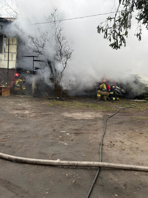 pożar domu jednorodzinnego w Łajskach
