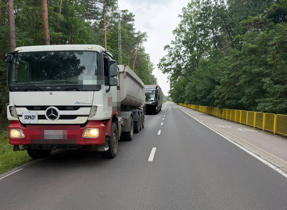 Wideo z Legionowa: Pięć mandatów dla jednego kierowcy, drugi bez wymaganych uprawnień do kierowania ciężarówką